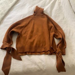 Zara High-Neck Brown Sweater Size M